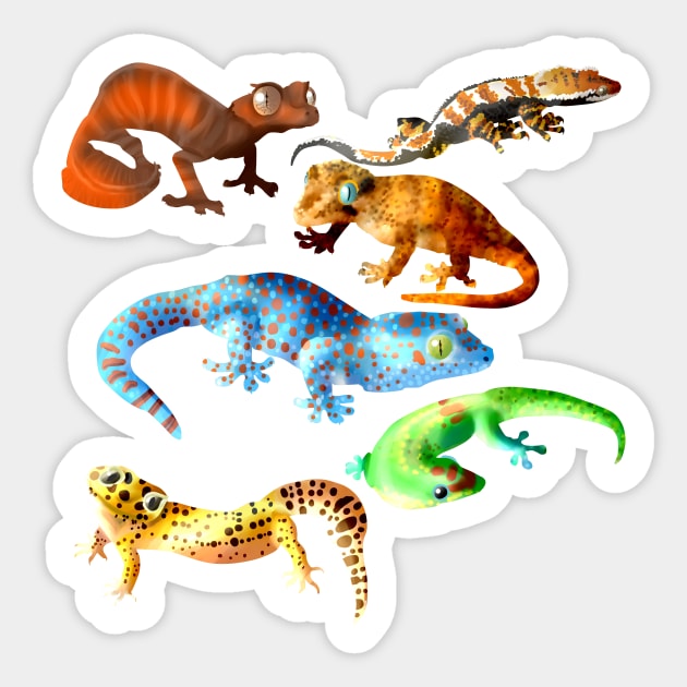 Gecko Galore Sticker by Blacklightco